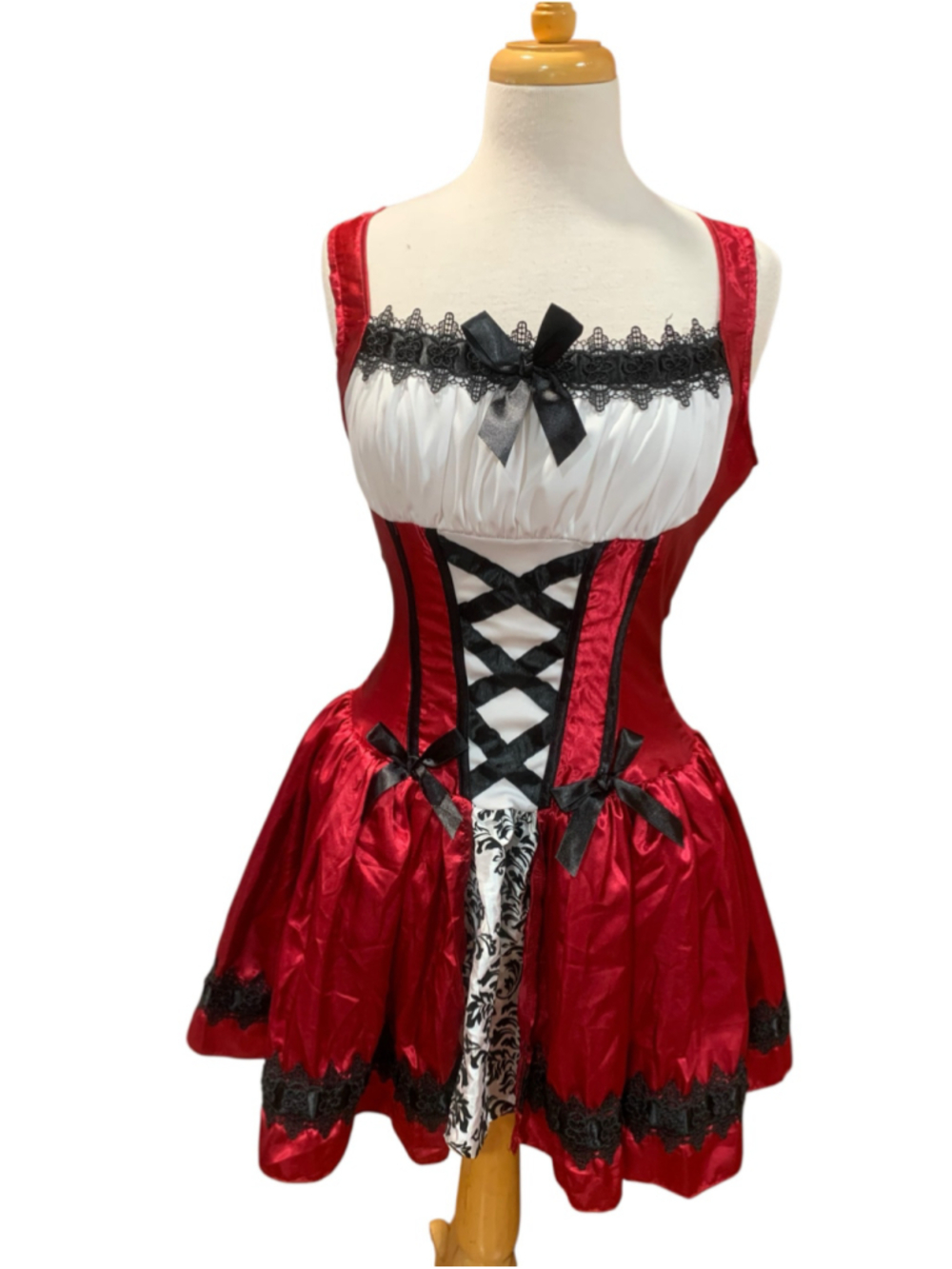 Women's Leg Avenue Goth Little Red Riding Hood Corset Costume, sz S
